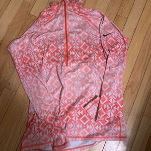Nike coral and pink quarter zip warm up jacket